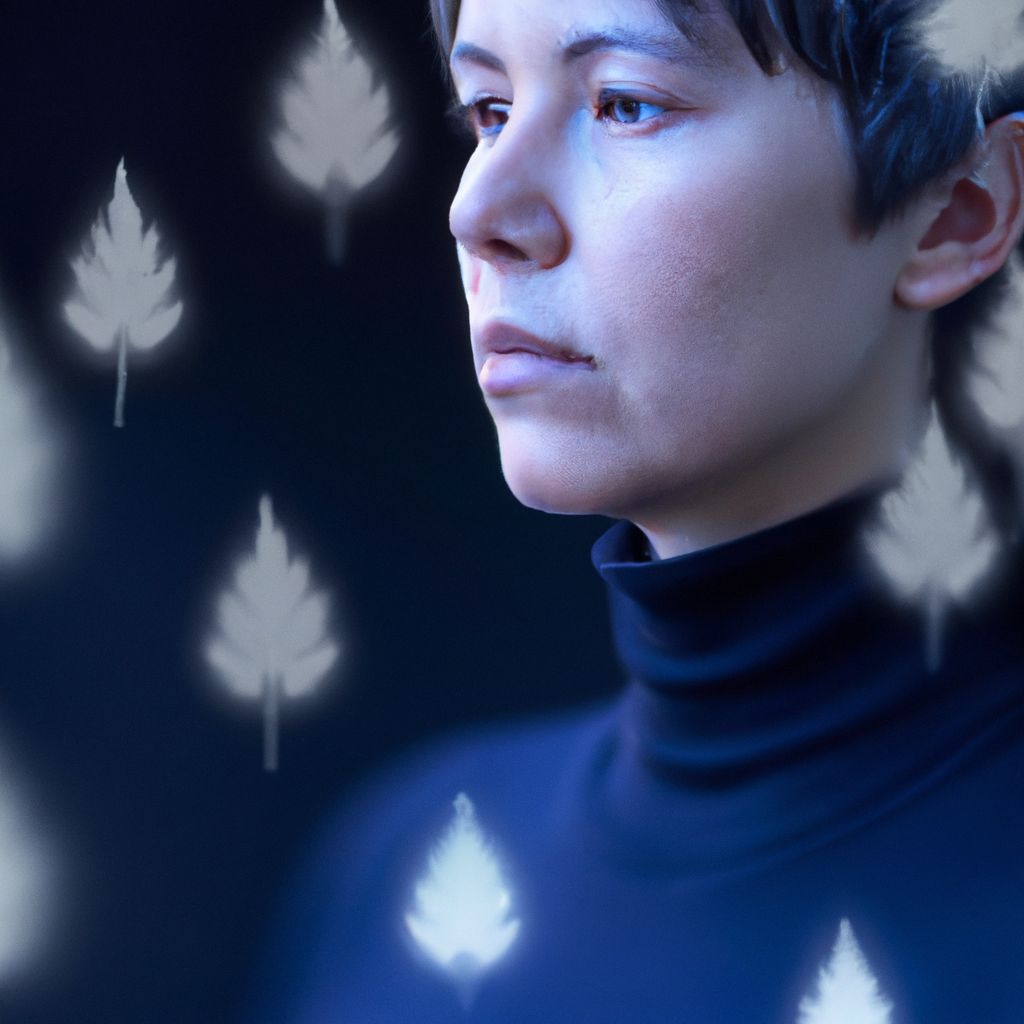 Portrait of ethics lead with a maple leaf backdrop